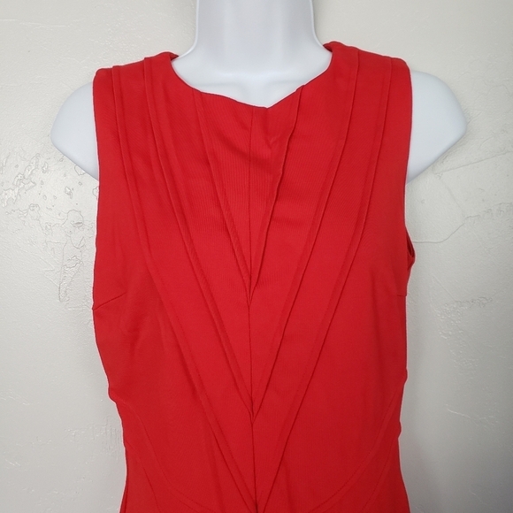 Dalia Red Cocktail Dress Pleated Sleeveless Size 4 - Picture 5 of 5